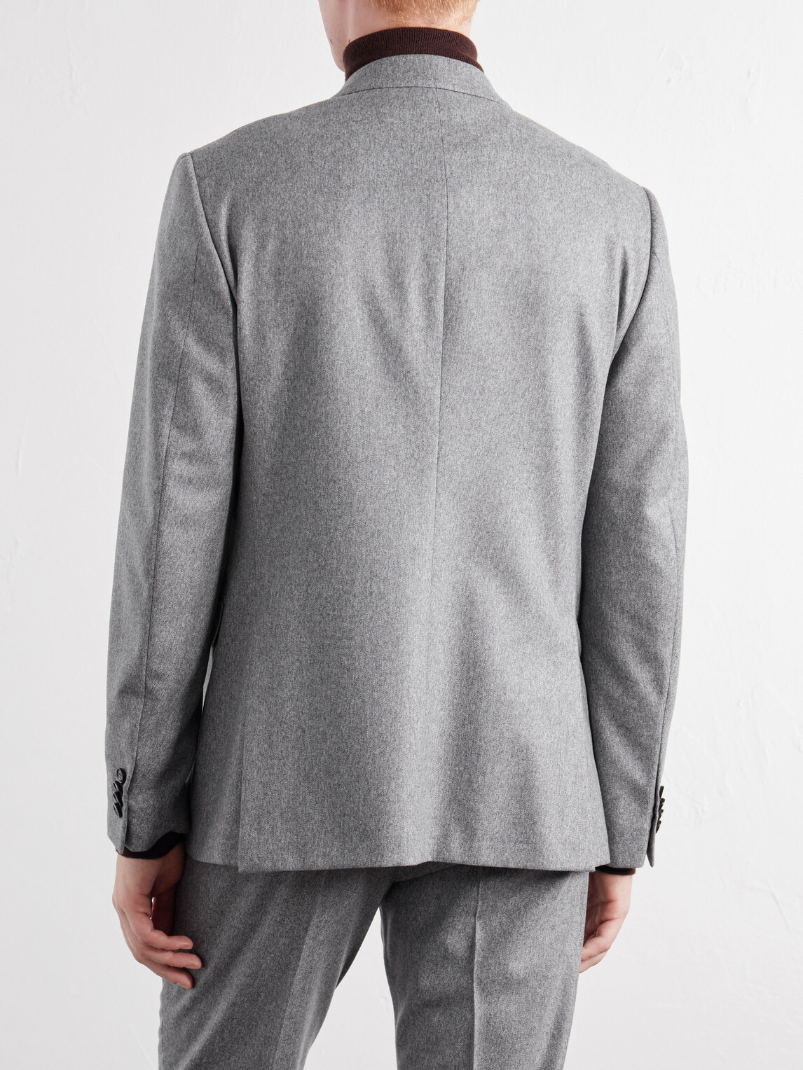 Zegna - Wool and Cashmere-Blend Mélange Flannel Suit Jacket - Gray