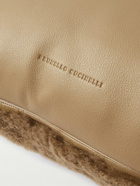 Brunello Cucinelli - Panelled Leather and Shearling Cushion