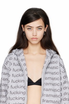 I'm Sorry by Petra Collins SSENSE Exclusive Black & Silver D'heygere Edition Heart Nail Earrings