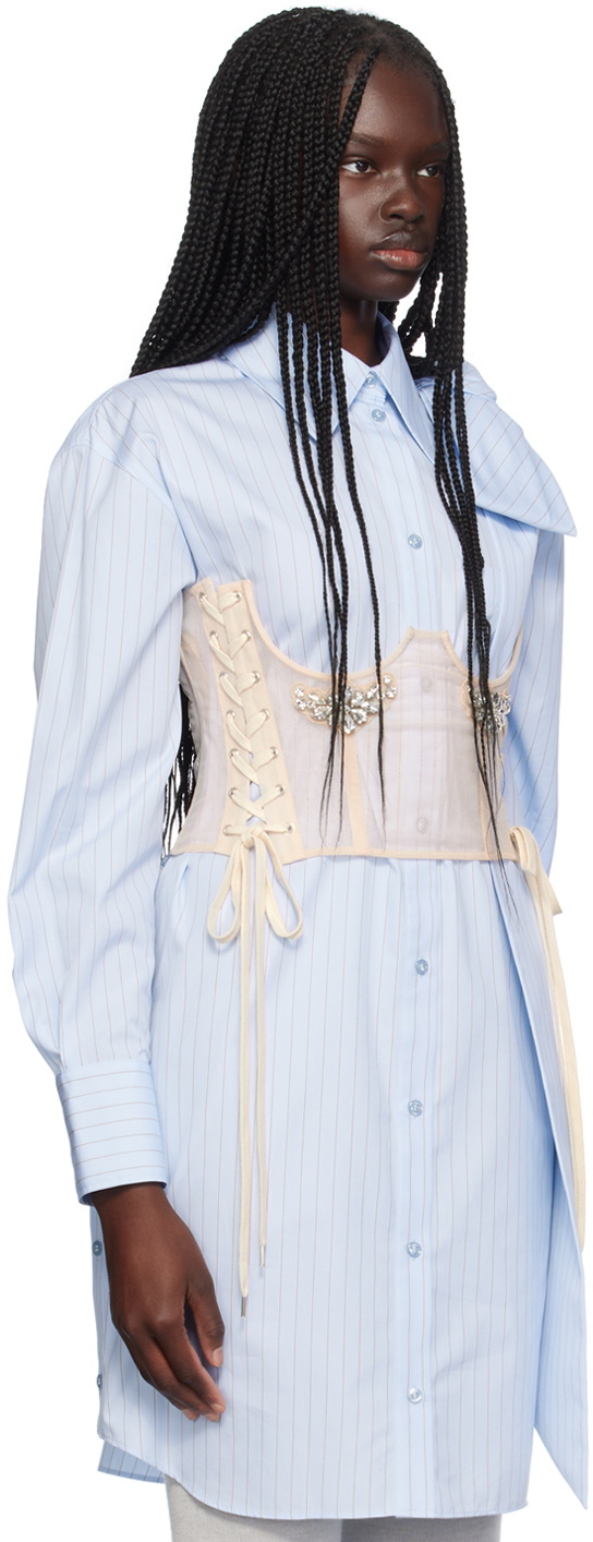 Simone Rocha Beige Embellished Short Lace Up Corset Simone Rocha