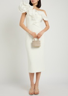 Rebecca Vallance Ozias Ruffled Crepe Midi Dress Ivory