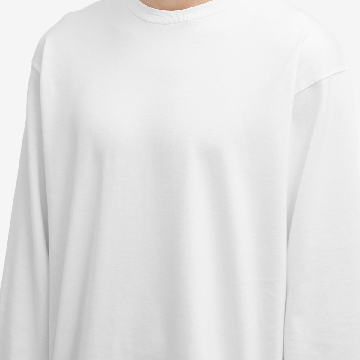 Auralee Men's Luster Plaiting Long Sleeve T-Shirt in White Auralee