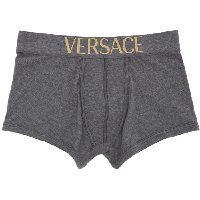 Photo: Versace Underwear Grey Low-Rise Logo Boxers