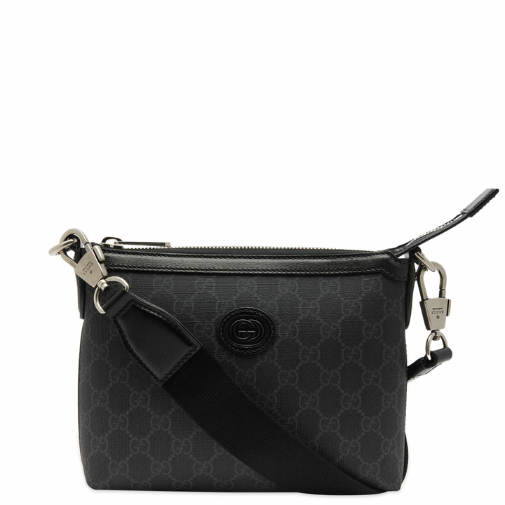 Photo: Gucci Men's GG Supreme Monogram Cross Body Bag in Black