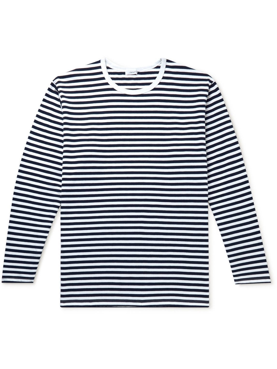 Photo: nanamica - Striped COOLMAX Cotton-Blend Jersey T-Shirt - Blue