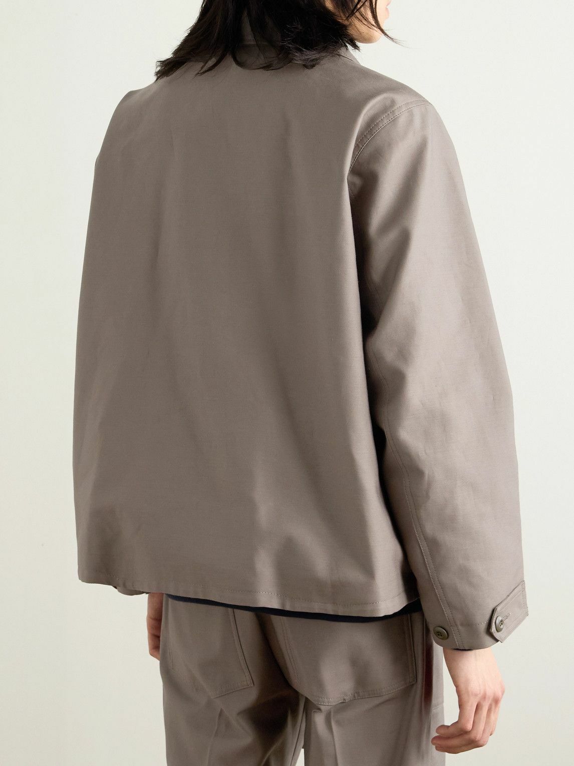 sacai×WTAPS Cotton×NylonTwill Jacket Sacai - WTAPS Nylon-Trimmed Cotton-Canvas Jacket - Brown Sacai