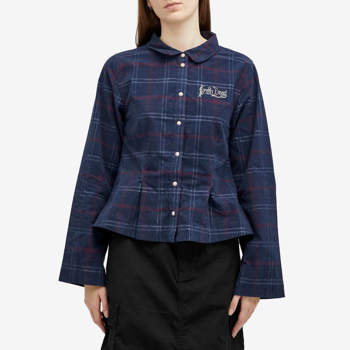 Brain Dead Women's Mesa School Shirt in Blue Multi