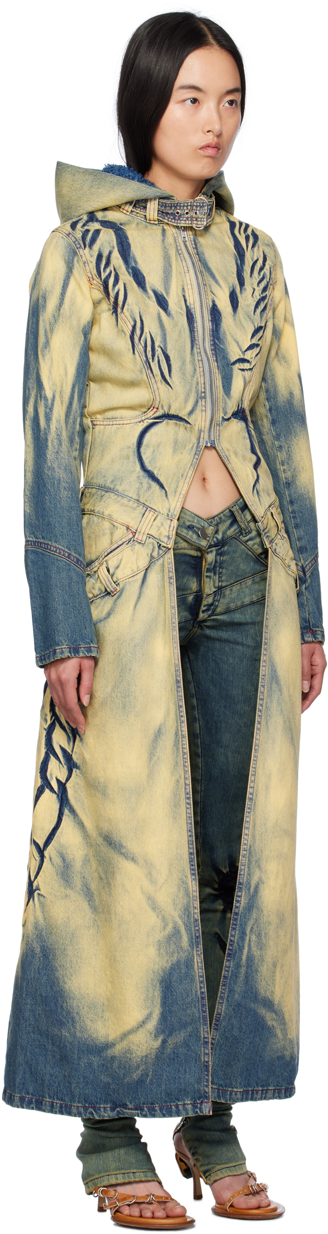 Masha Popova Blue Racing Denim Coat