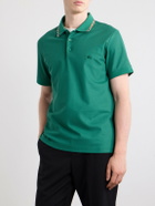 Burberry - Logo-Embroidered Checked Cotton-Piqué Polo Shirt - Green