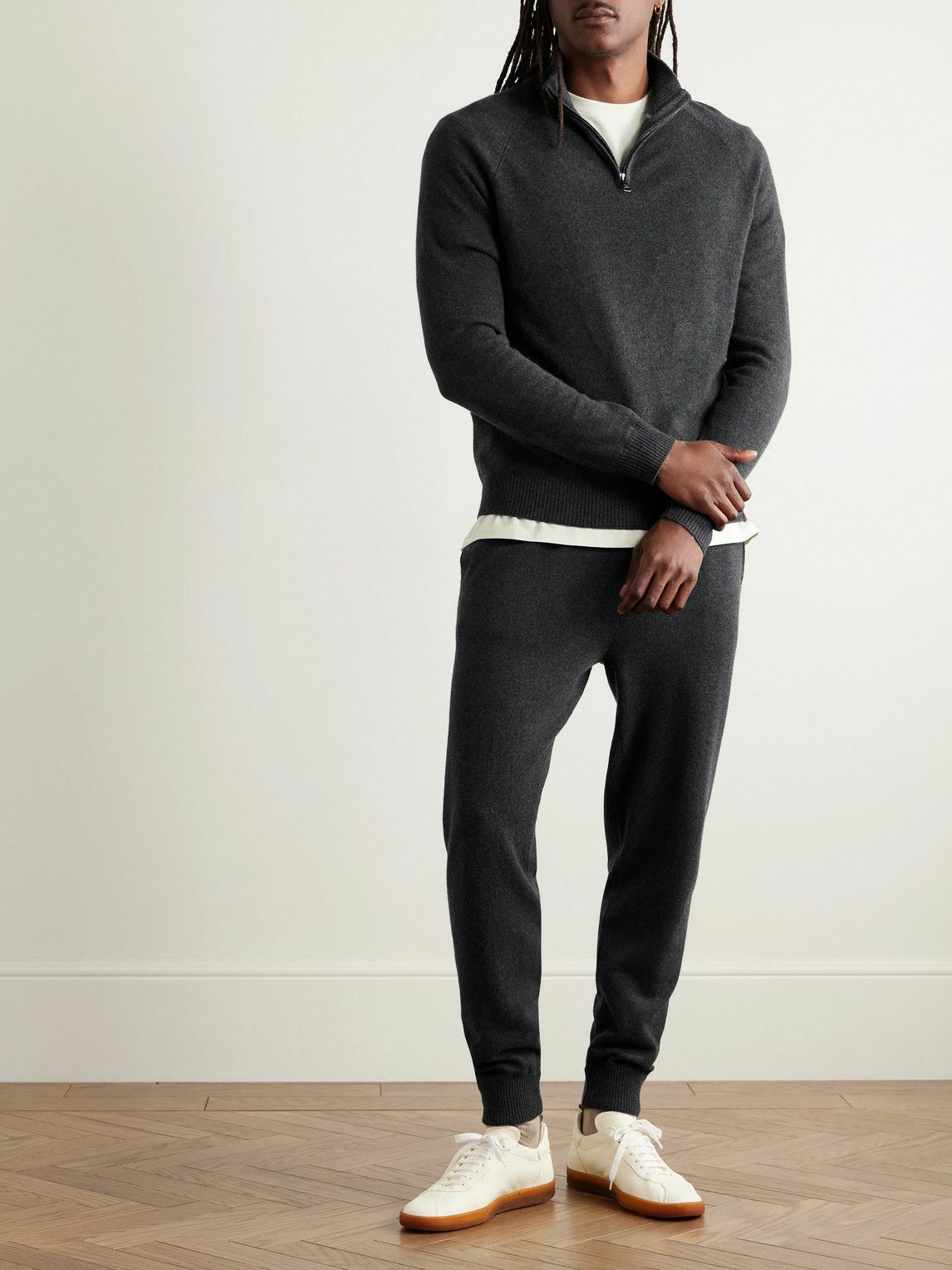 Derek Rose - Finley Cashmere Half-Zip Sweater - Black