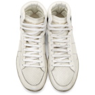 Saint Laurent White and Navy Court Classic SL/10 Sneakers