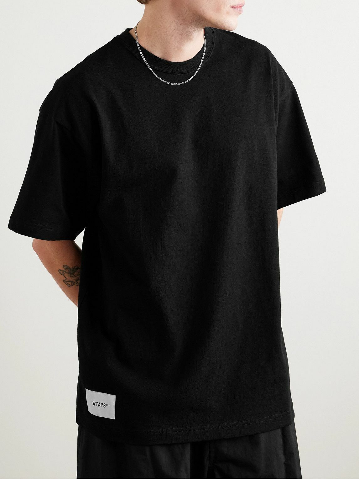 Appliquéd cotton-jersey T-shirt