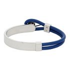 Fendi Silver and Blue Corner Bag Bugs Bracelet