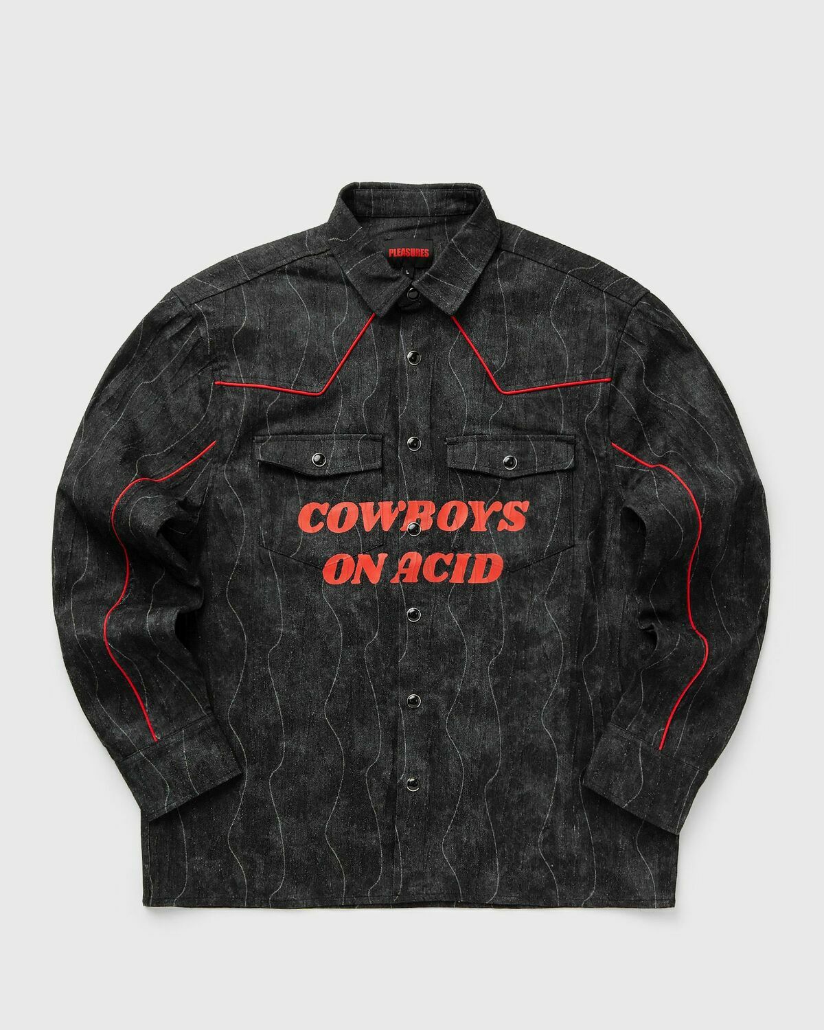 Pleasures ACID COWBOY DENIM SHIRT Black Mens Overshirts/Shortsleefe