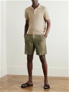 Canali - Textured-Cotton Polo Shirt - Neutrals