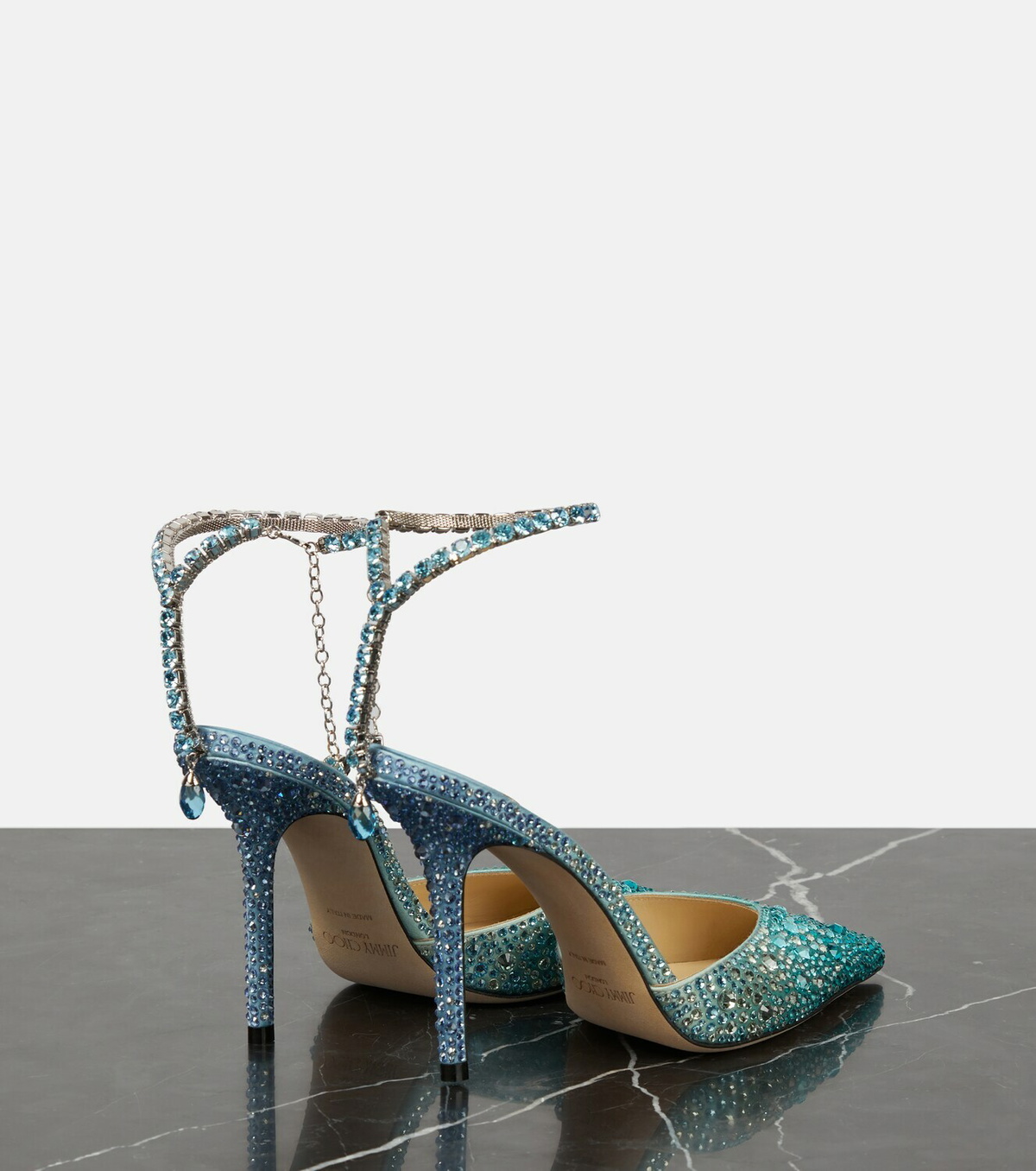 JIMMY CHOO の靴♪ ★ SAEDA ★ 100mm 【多色在庫】 Saeda 100 | Black Suede Pumps with Crystal Embellishment