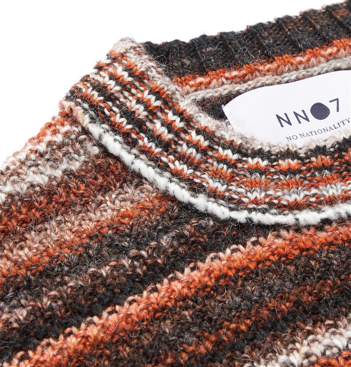 NN07 - Jason Intarsia Striped Knitted Sweater - Brown NN07