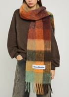 Acne Studios Vally Checked Wool-blend Scarf - Brown - One Size