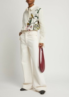 Stine Goya Striped Printed Cotton Shirt Cream