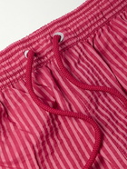 Mr P. - Straight-Leg Mid-Length Striped Seersucker Swim Shorts - Pink