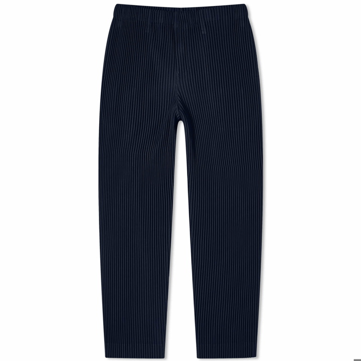 Photo: Homme Plissé Issey Miyake Men's Pleated Straight Leg Trousers in Navy