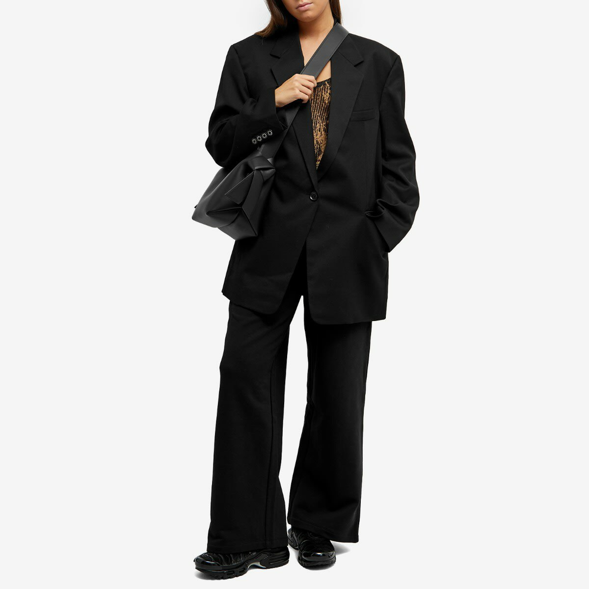 [LOW CLASSIC] /☆ 24FW OVER FIT WOOL BLAZER / BLACK Low Classic Women's Ovesized Wool Blazer Jacket in Black Low
