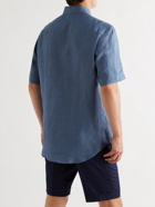 BRIONI - Hidden Button-Down Collar Linen Shirt - Blue