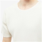 Homme Plissé Issey Miyake Men's Pleated T-Shirt in Ivory