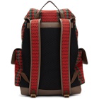 Gucci Red and Green Houndstooth GG Backpack