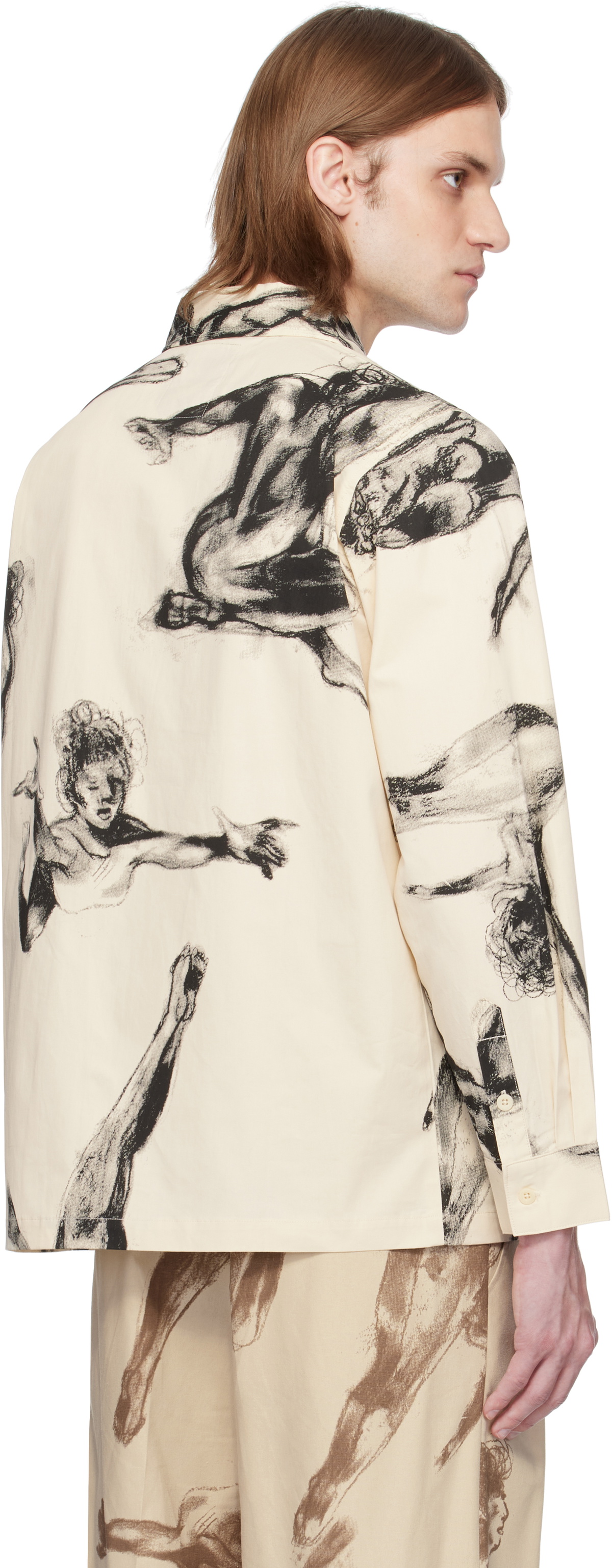 KidSuper Beige Trapeze Performer Button Up Shirt