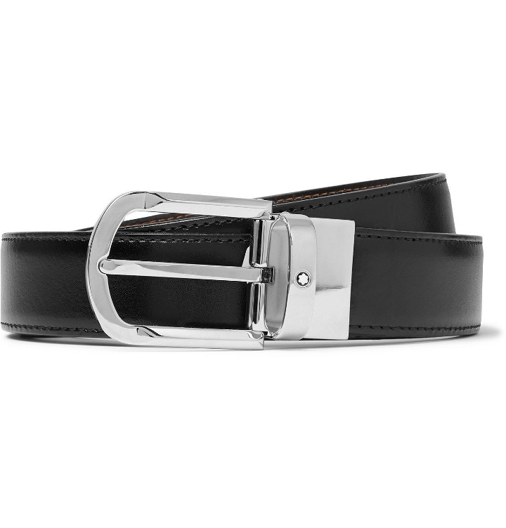 Photo: Montblanc - 3cm Black and Brown Reversible Leather Belt - Black