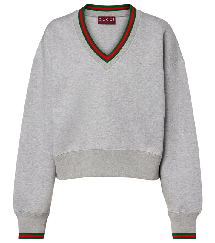 Photo: Gucci Web Stripe cotton-blend jersey sweatshirt