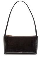 Mansur Gavriel Gaia Crocodile-effect Glossed Leather Shoulder bag - Chocolate - One Size