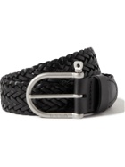 BLEU DE CHAUFFE - 3.5cm Manille Woven Leather Belt - Black