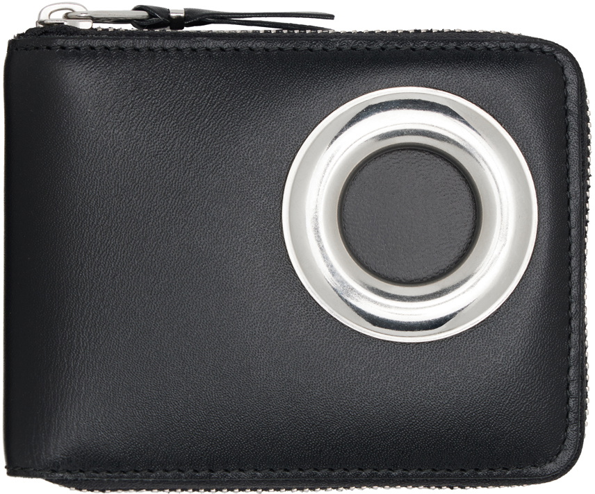 COMME des GARÇONS WALLETS Black Silver Eyelet Wallet Comme des