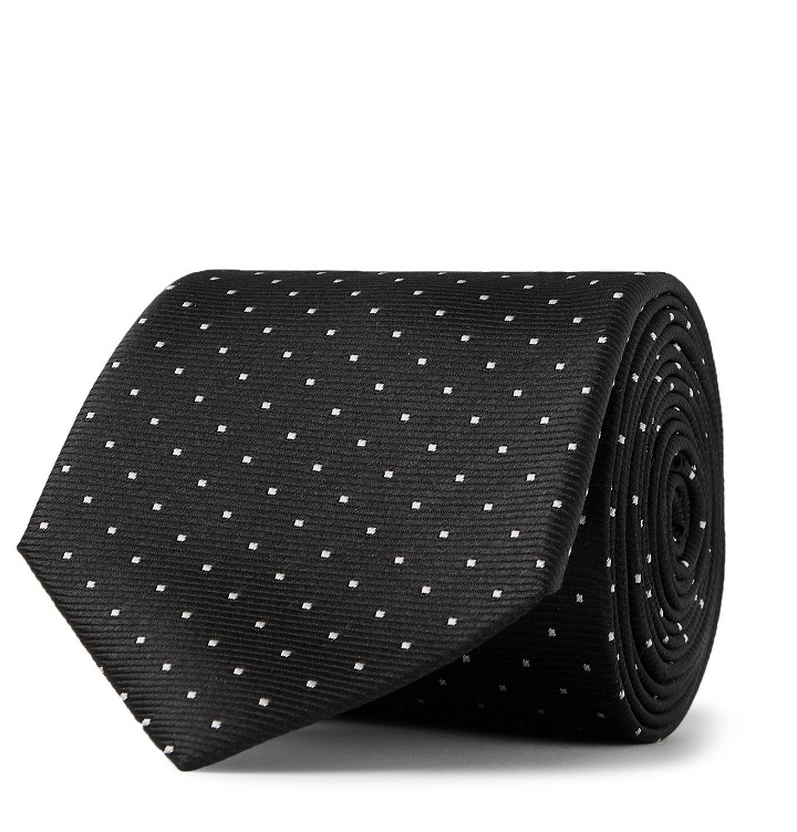 Photo: LANVIN - 7cm Polka-Dot Silk-Jacquard Tie - Black