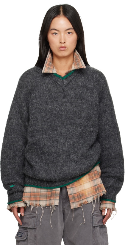 Photo: ERL Gray Pilling Overwashed Sweater
