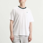 AMI Paris Men's Mercerised Jersey ADC T-Shirt in Blanc Naturel/Vert Sapin