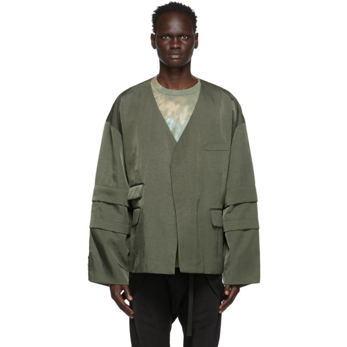 Photo: JERIH Khaki No Collar Jacket