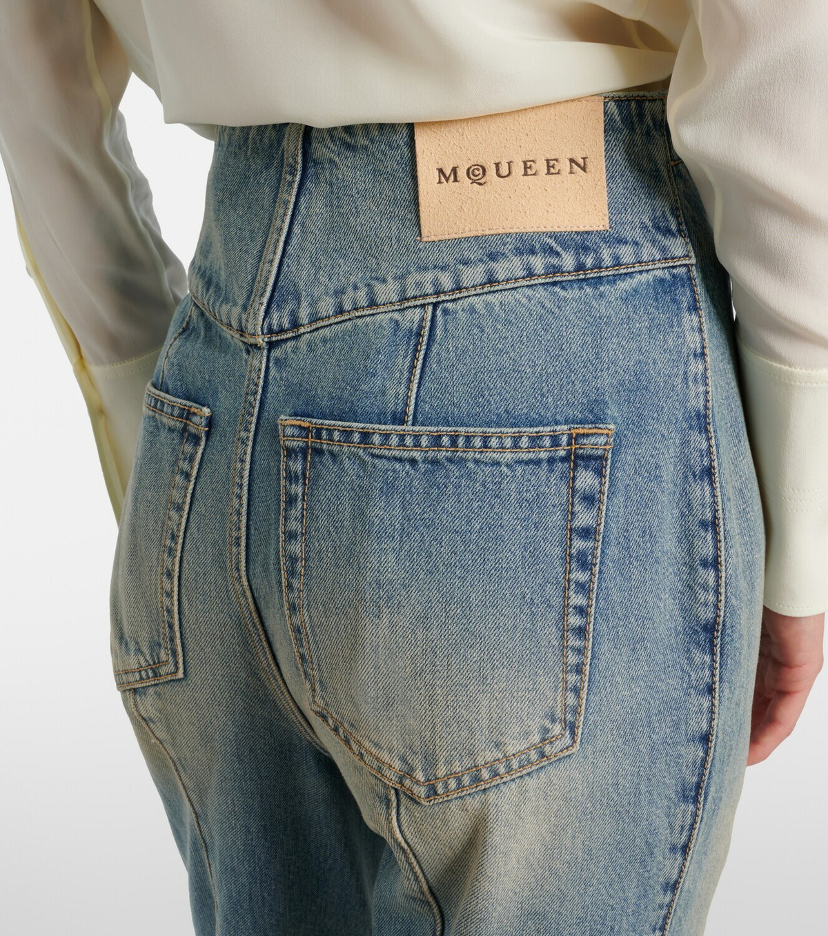 McQueen High-rise wide-leg jeans