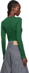 JW Anderson Green Anchor Embroidery Underpinning T-shirt