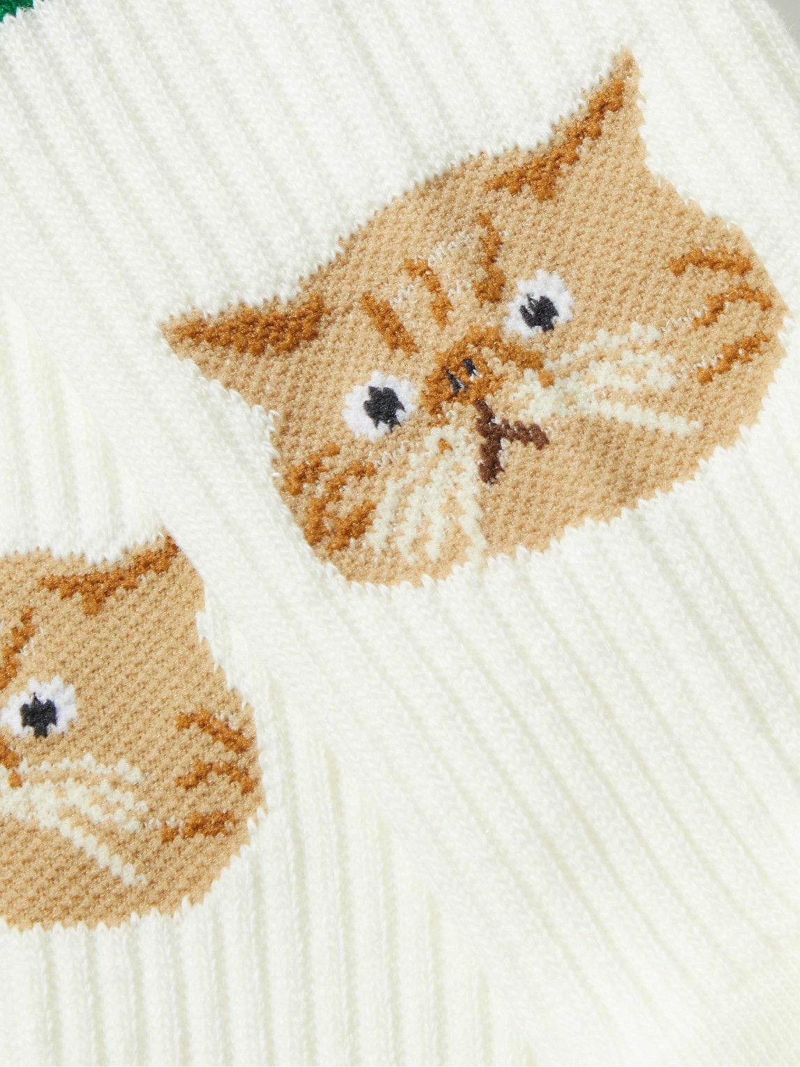 Rostersox - Striped Instarsia Cotton-Blend Socks Rostersox