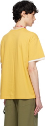 AFTER PRAY Yellow Crepe Layered T-shirt