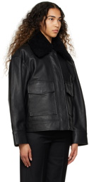 House of Dagmar Black Biker Leather Jacket