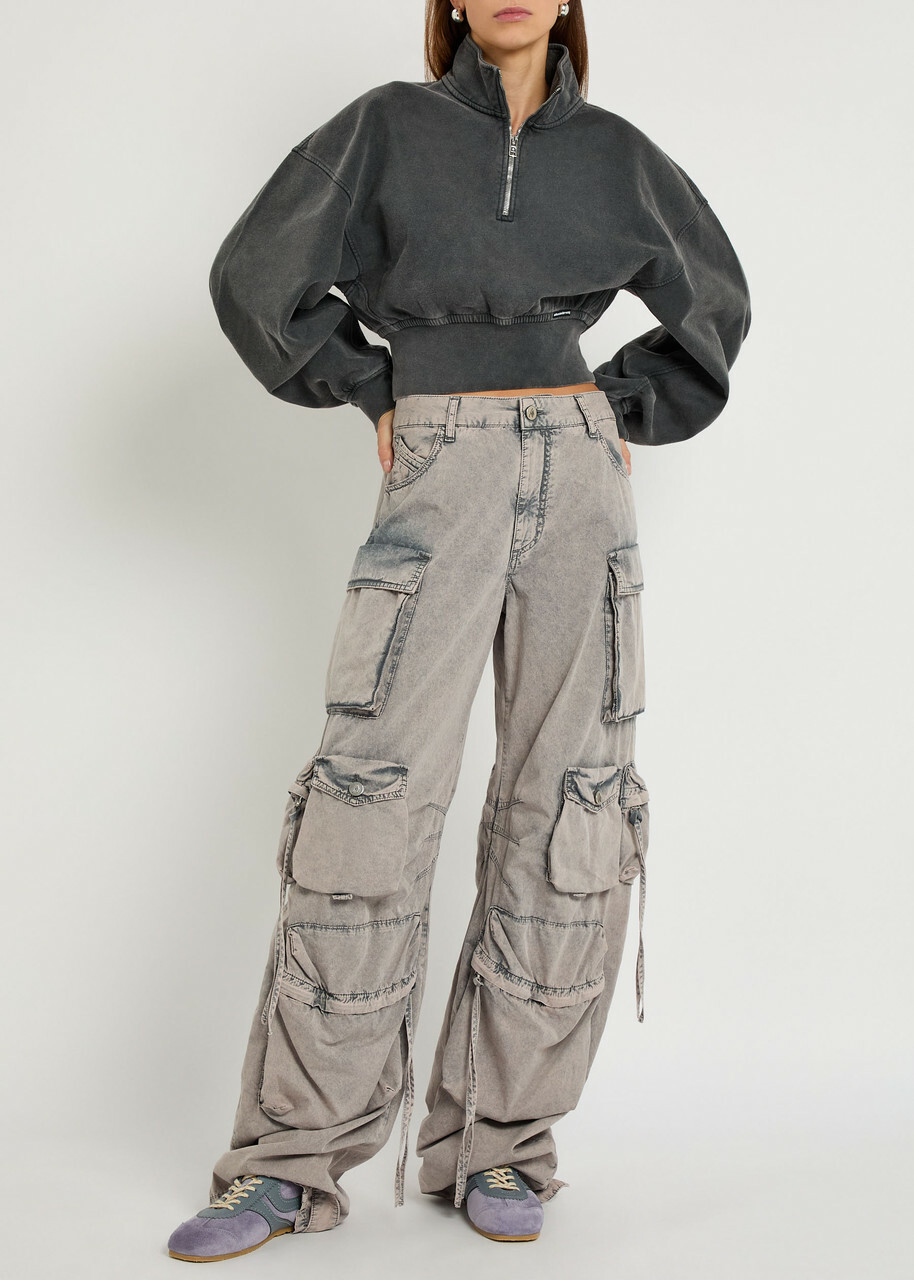 Alexanderwang.t Faded Cotton Sweatshirt Grey