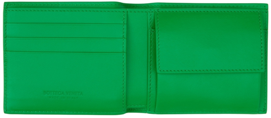 BOTTEGA VENETA★素敵！Green Grained LEATHER BIFOLD Wallet Bottega Veneta Green Bifold Wallet Bottega Veneta