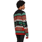 Gucci Black and Multicolor Jacquard Symbols Cardigan