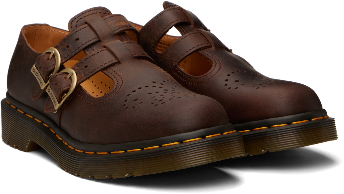 Dr. Martens Brown 8065 Crazy Horse Leather Mary Jane Loafers