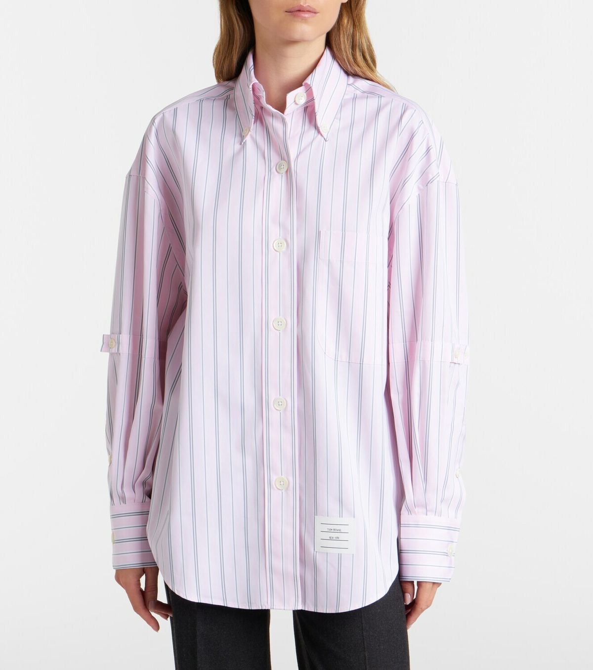 Thom Browne Striped cotton poplin shirt