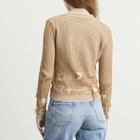 MM6 Maison Margiela Women's Shredded Knit Jumper in Camel/Chalk
